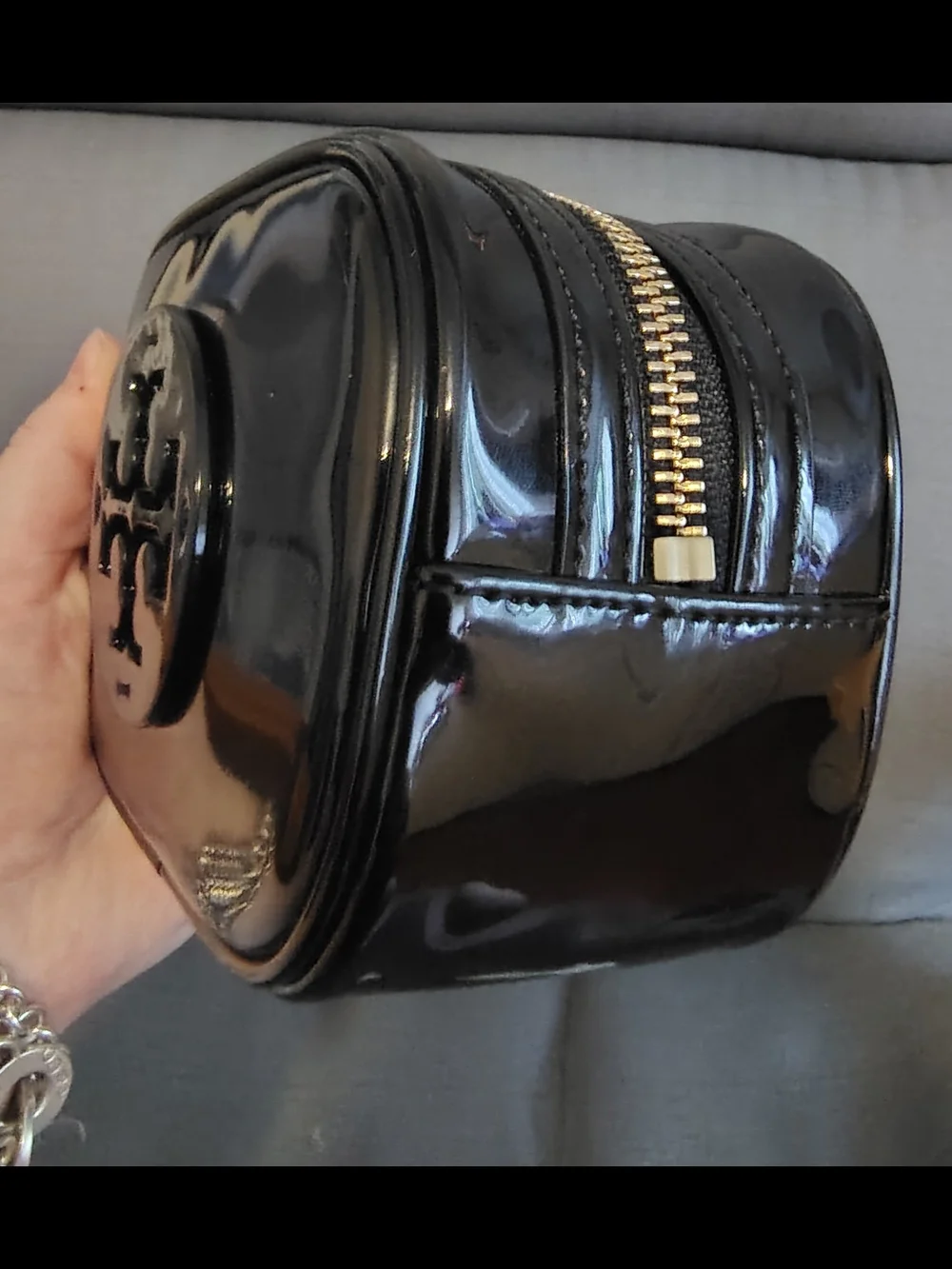 Tory Burch Black Patent Cosmetic Case